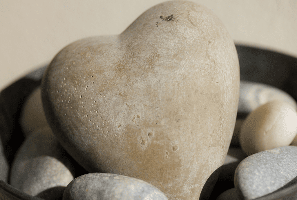 A heart shaped rock.