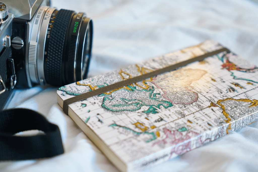 Camera and a map journal