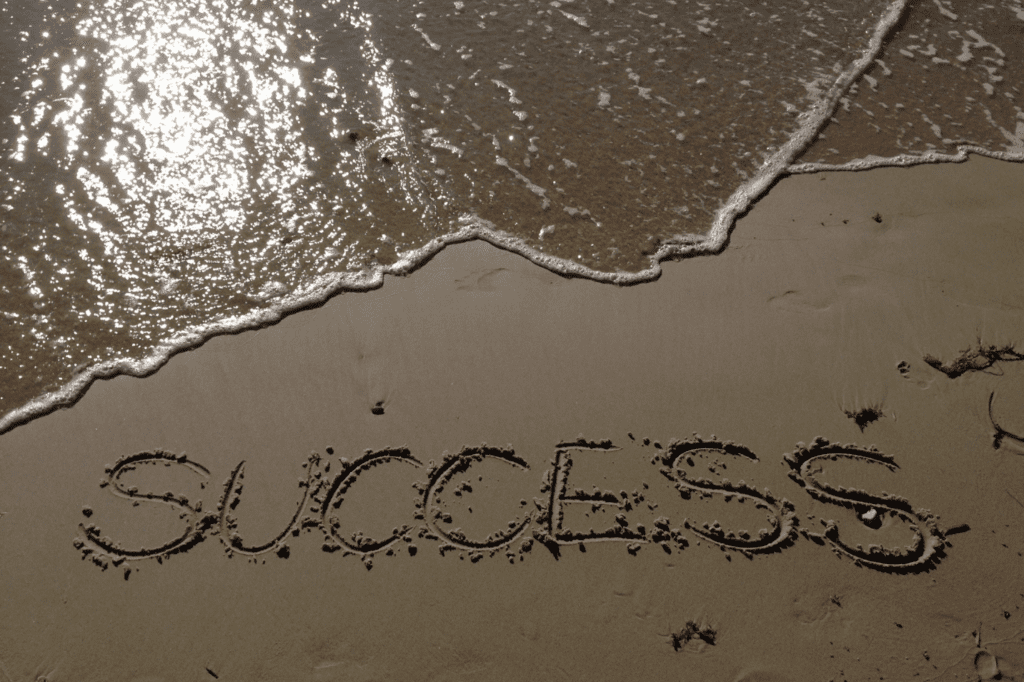 Success written in sand